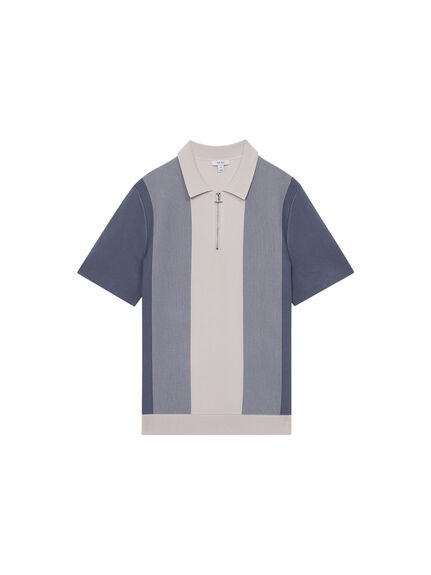 Milton Half-Zip Striped Polo T-Shirt